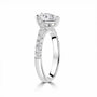 Silver Pear Cut CZ Ring with Graduated Claw Set Shoulders