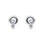 Silver Rope Interlocking Circle Stud Earrings