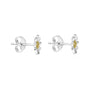 Silver Small Daisy Stud Earrings with Gold-Plated Centres