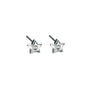 Silver Star Stud Earrings with Diamond
