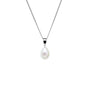 Silver White Teardrop Cultured Freshwater Pearl Necklace