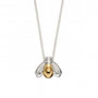 Silver and Gold Plated Bee Pendant With a Fine 16" Curb Chain