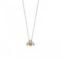 Silver and Gold Plated Bee Pendant With a Fine 16" Curb Chain