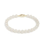 Single Strand White Cultured Freshwater Pearl Knotted Bracelet 7"