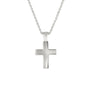 Small Chunky Silver Cross With 18" Trace Chain