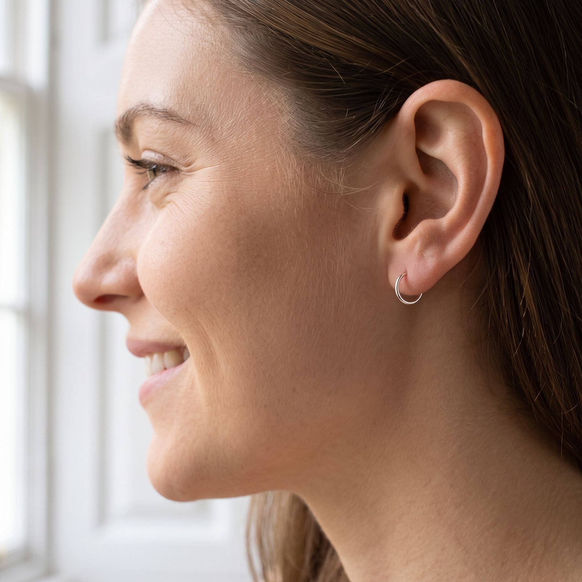 Small Silver 3/4 Hoop Earrings
