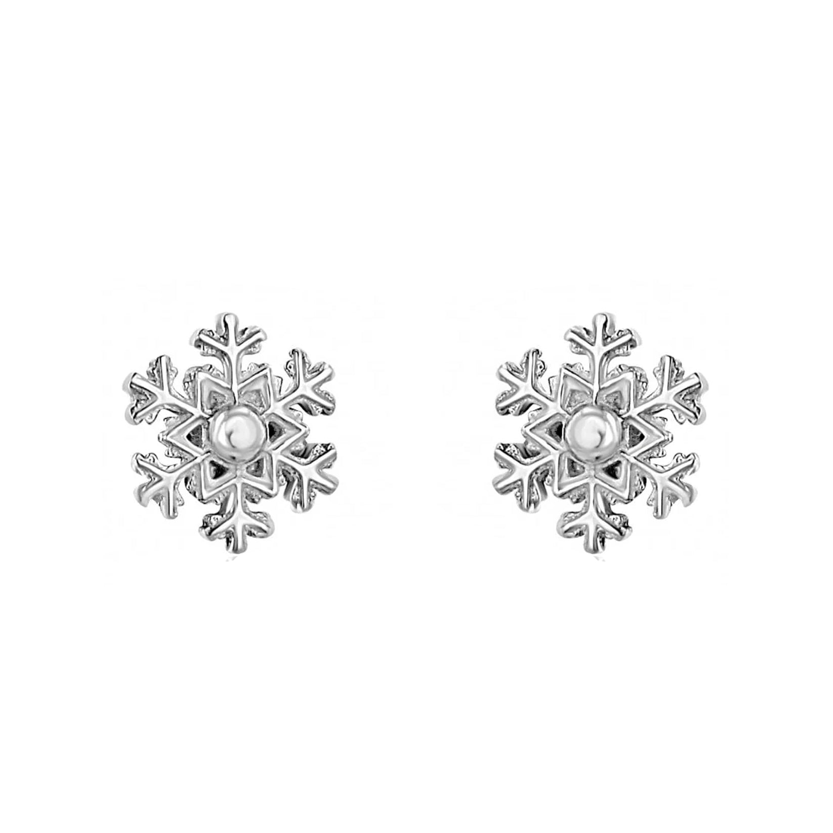 Small Silver Winter Snowflake Stud Earrings