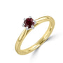 Solitaire Round Ruby Ring in a Six Claw Setting in 18ct Yellow Gold and Platinum