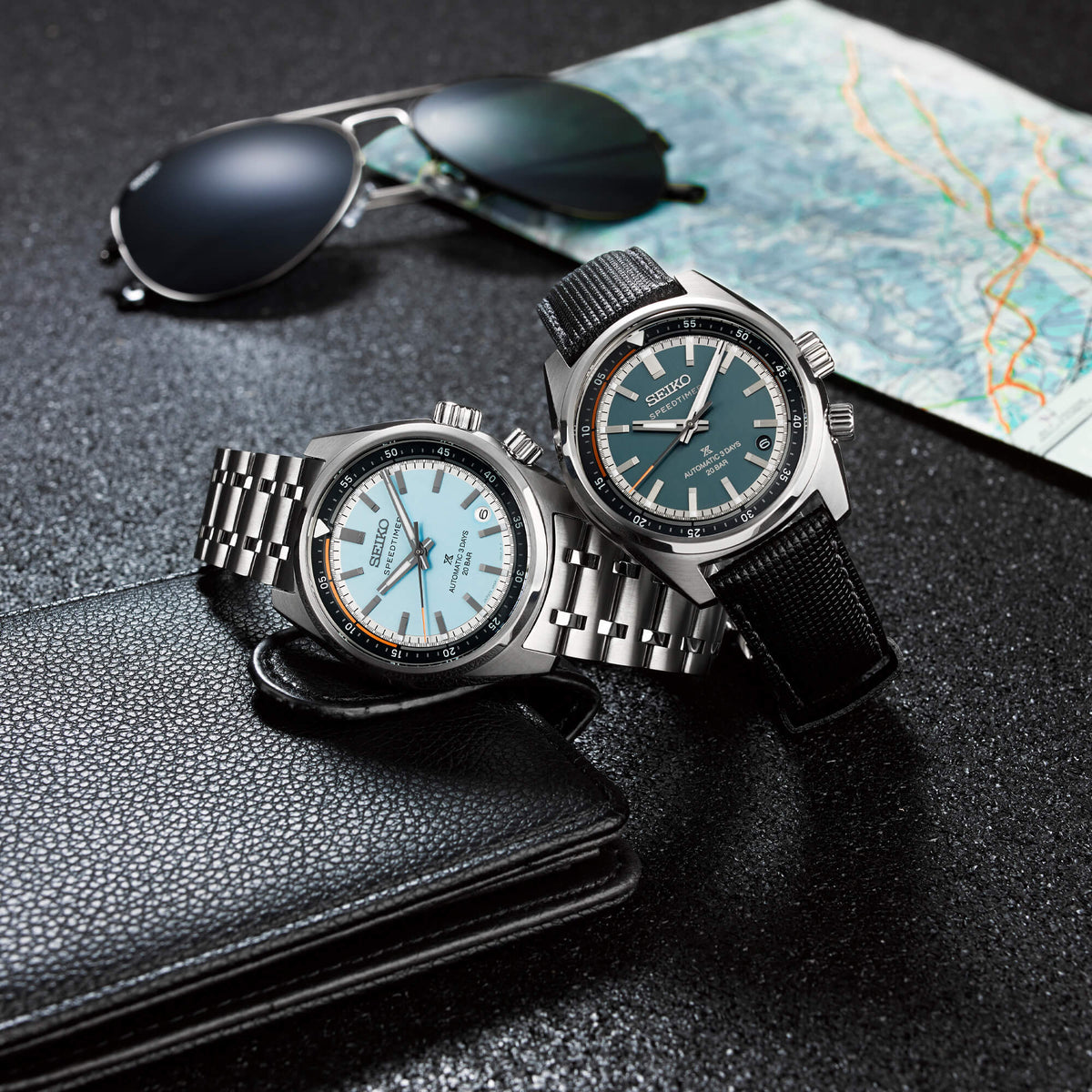 Seiko Prospex 'Heritage Motoring' Countdown Speedtimer Watch in Powder Blue