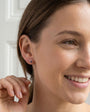 Square Silver Derbyshire Blue John Stud Earrings