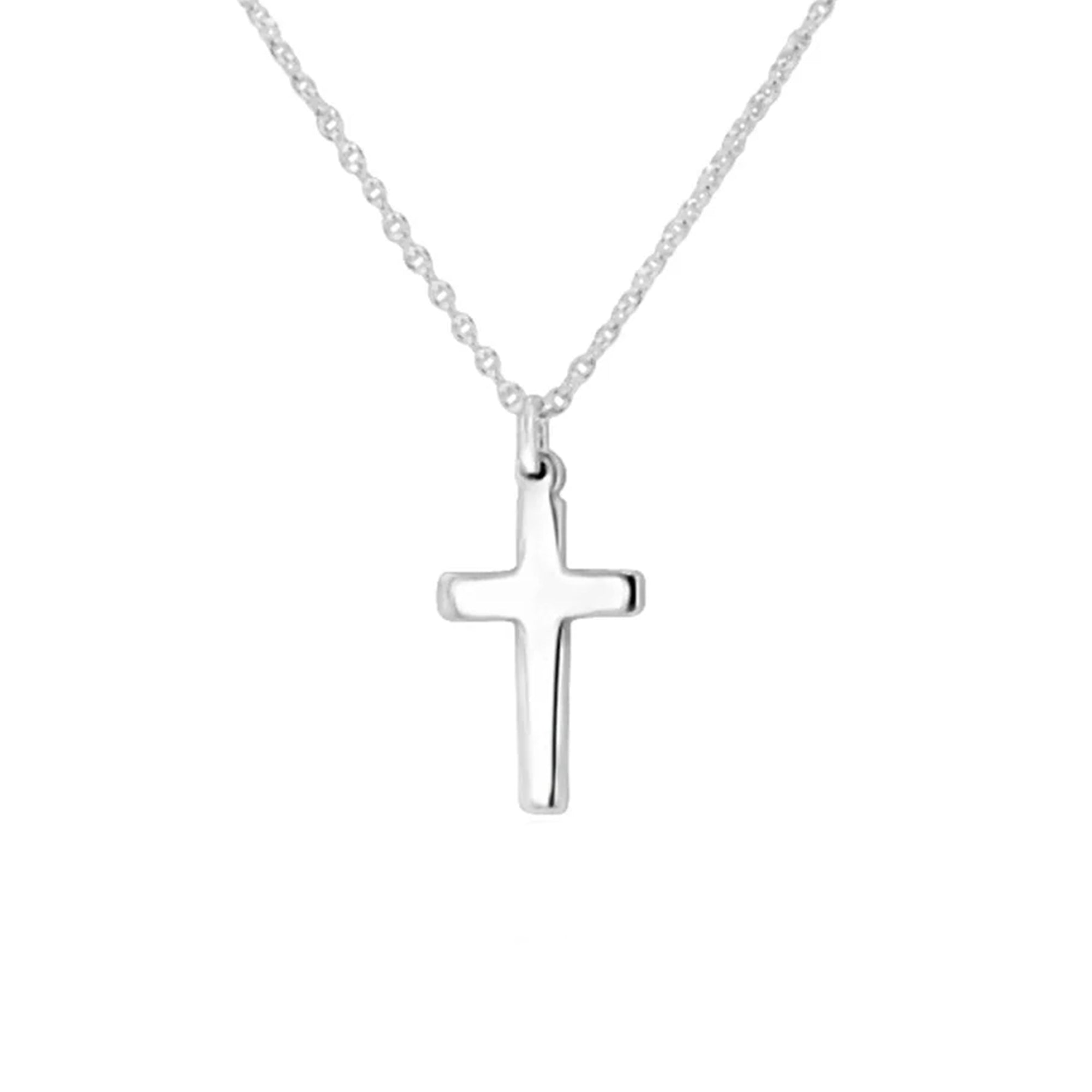 Sterling Silver 18mm x 10mm Cross and Chain