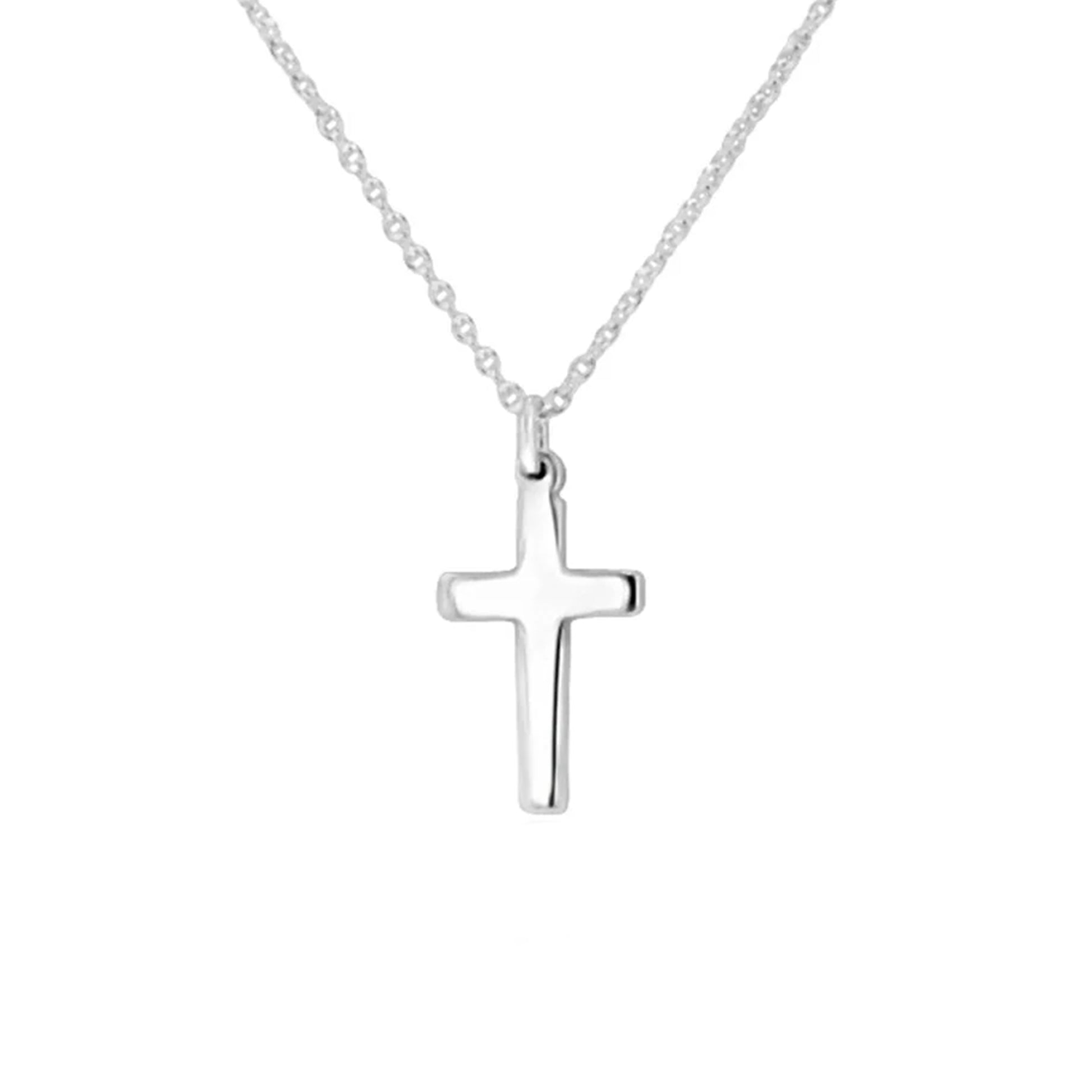 Sterling Silver 18mm x 10mm Cross and Chain