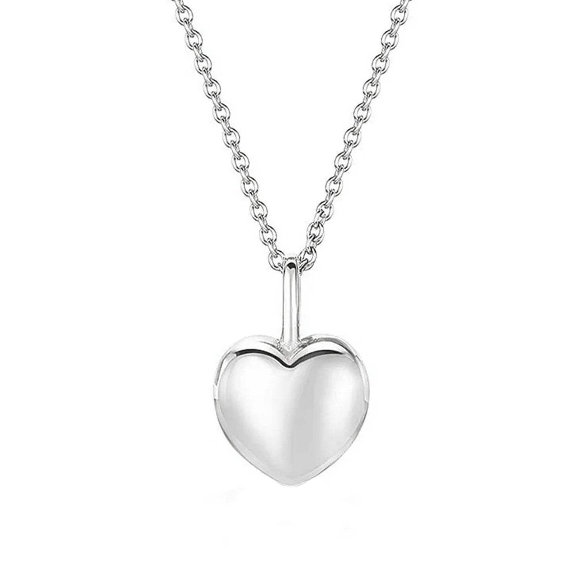 Sterling Silver Bubble Heart Pendant with Adjustable Chain