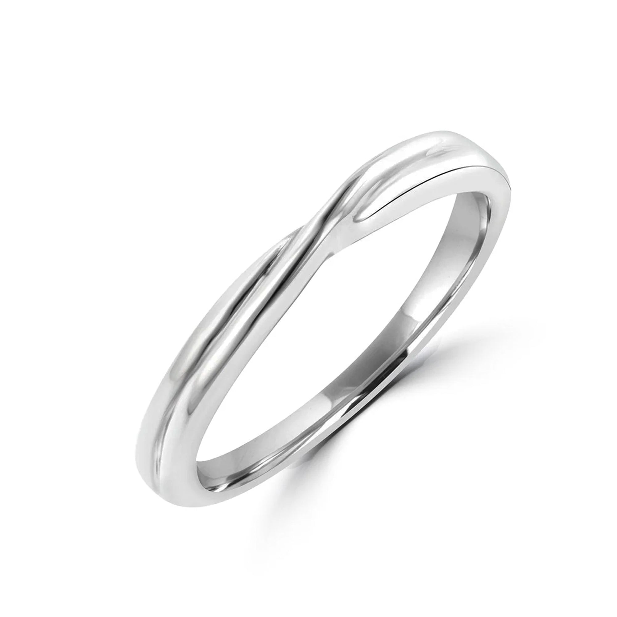 Sterling Silver Delicate Double Band Crossover Ring