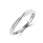 Sterling Silver Delicate Double Band Crossover Ring