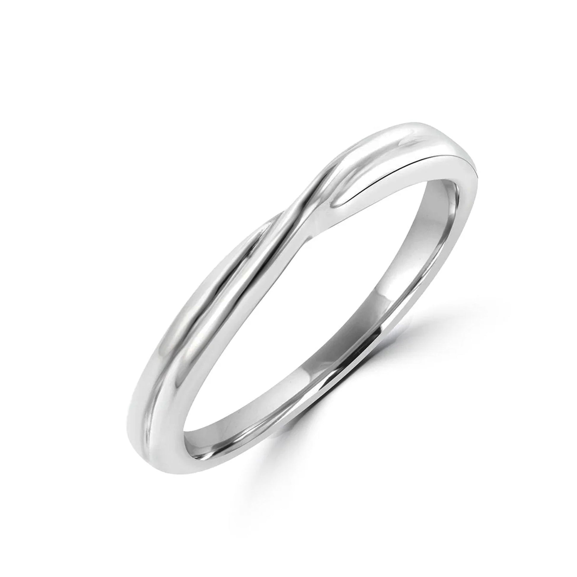 Sterling Silver Delicate Double Band Crossover Ring
