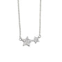 Sterling Silver Double Star Necklace With CZ's