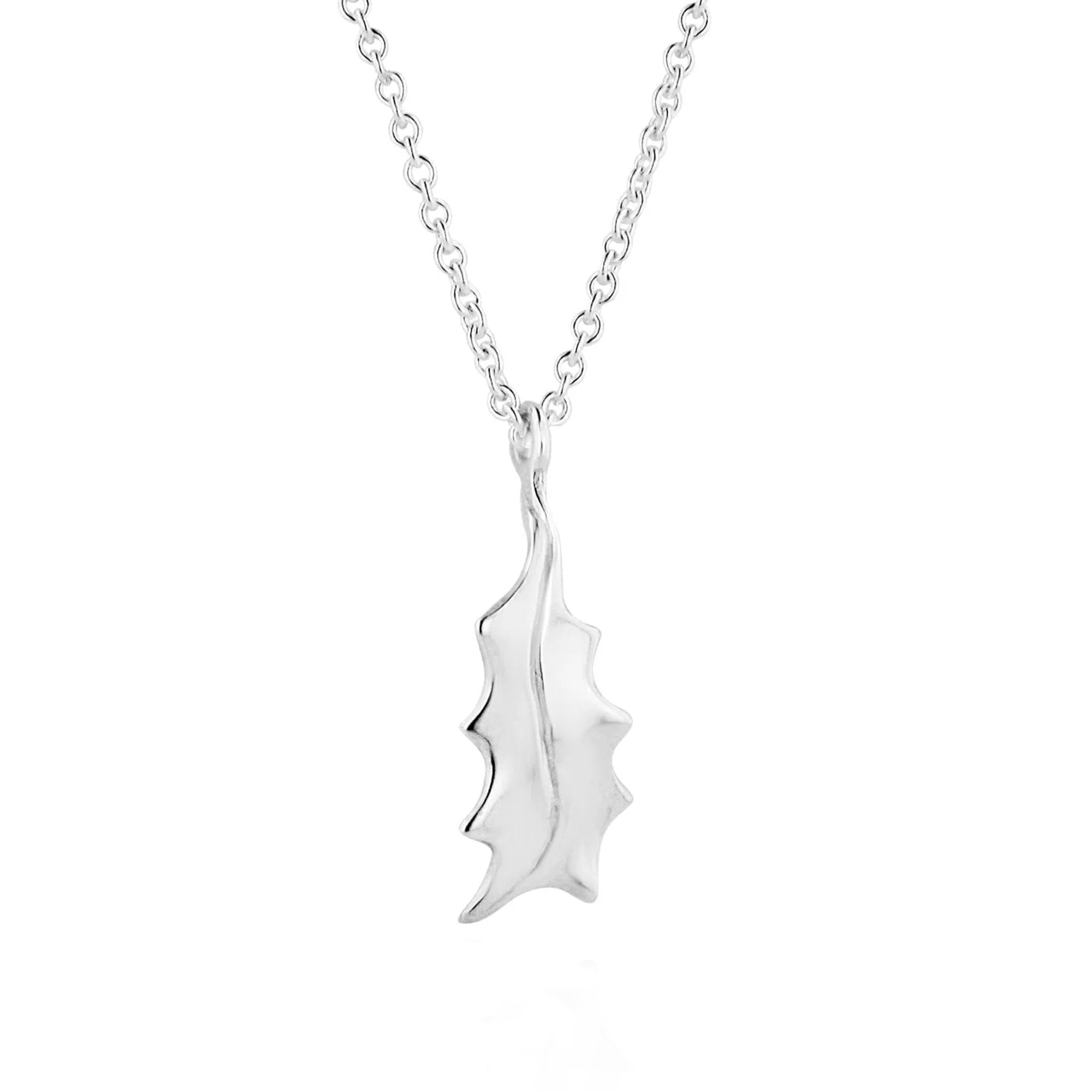 Sterling Silver Holly Leaf Necklace