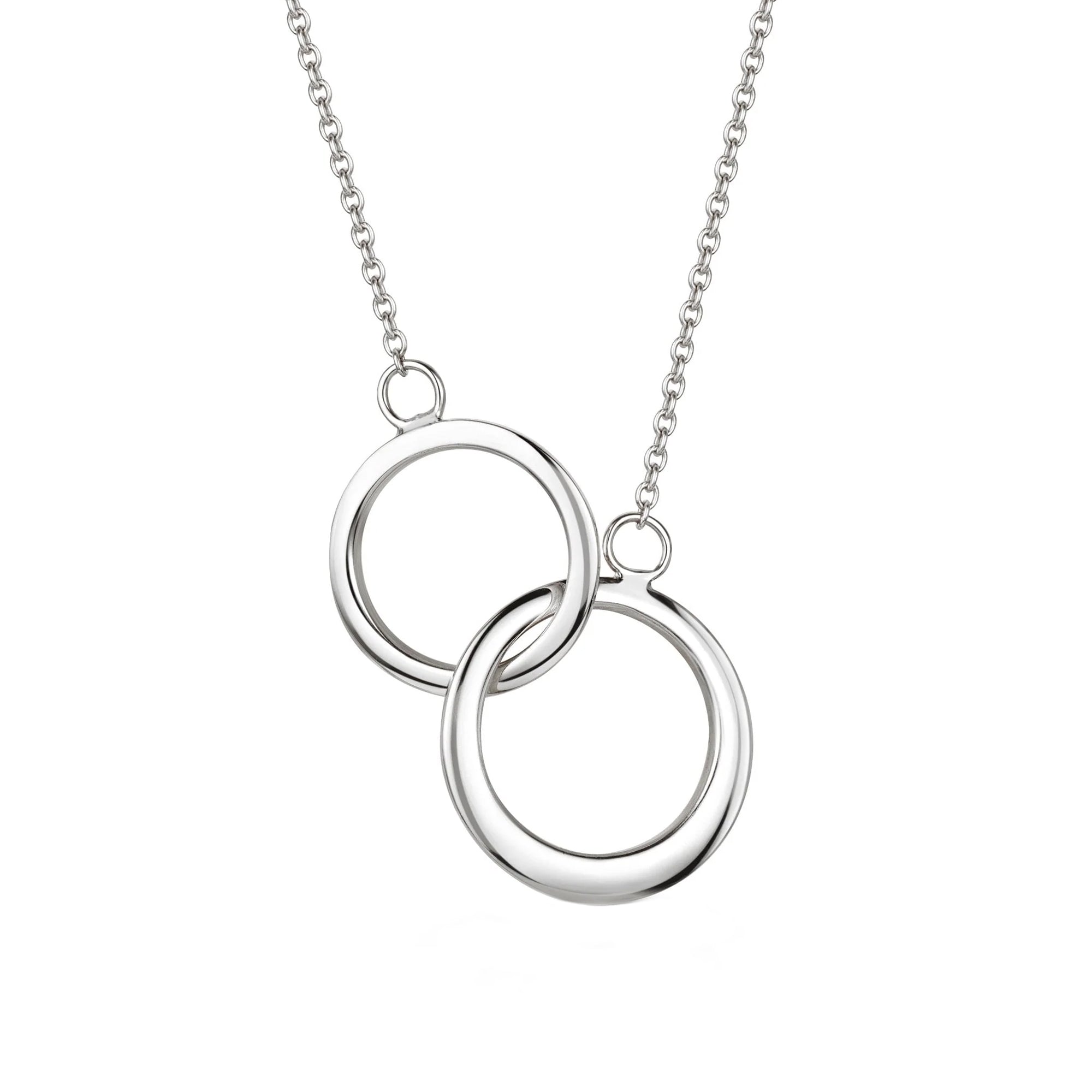 Sterling Silver Interlocking Circles Necklace