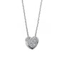 Sterling Silver Pave Set CZ Heart Necklace