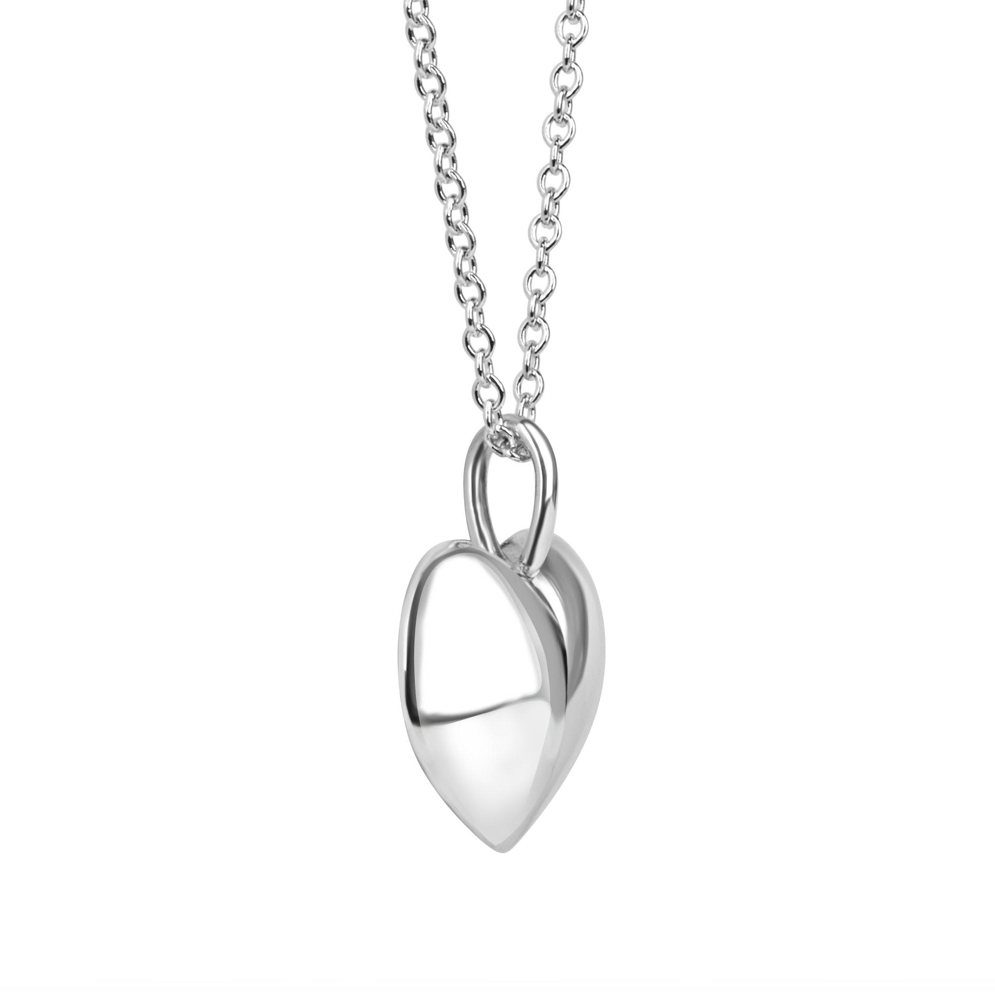 Sterling Silver Polished Plump Heart Necklace