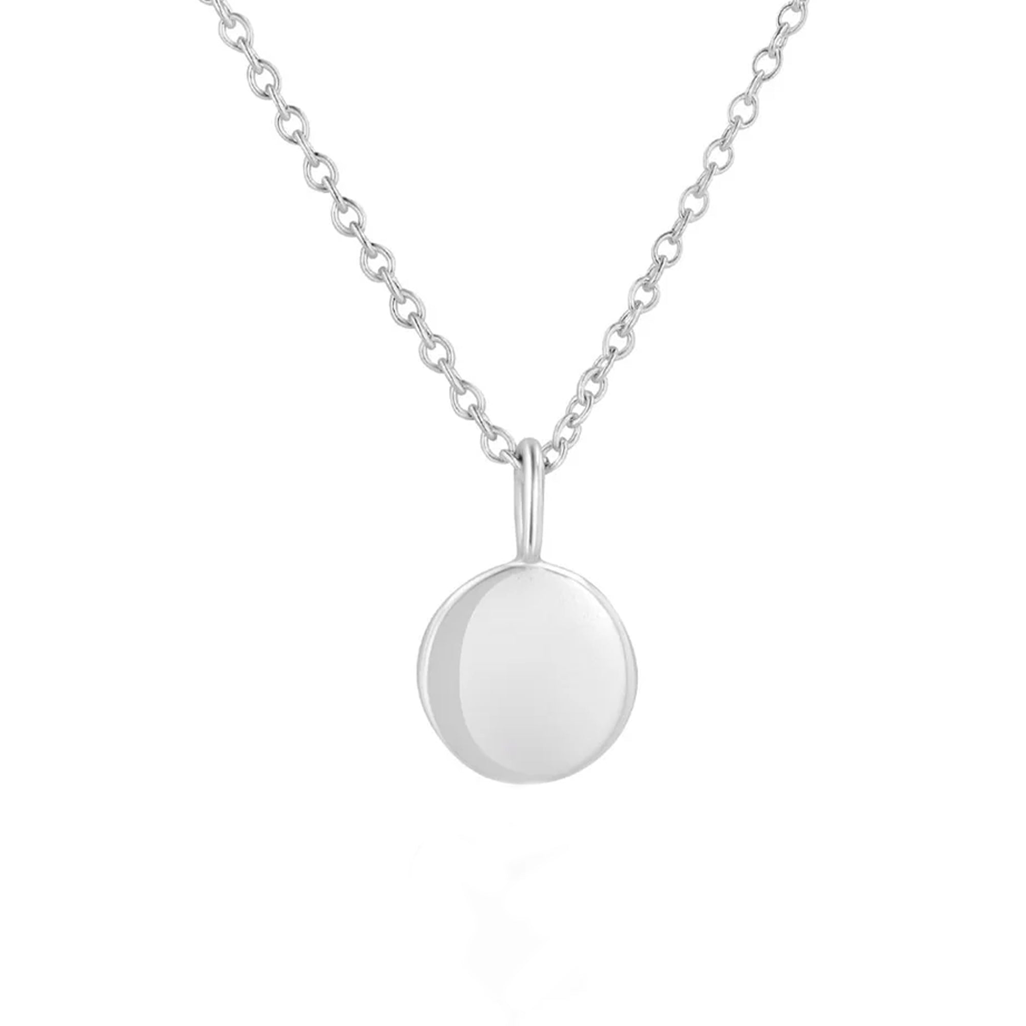 Sterling Silver Round Pendant and Chain