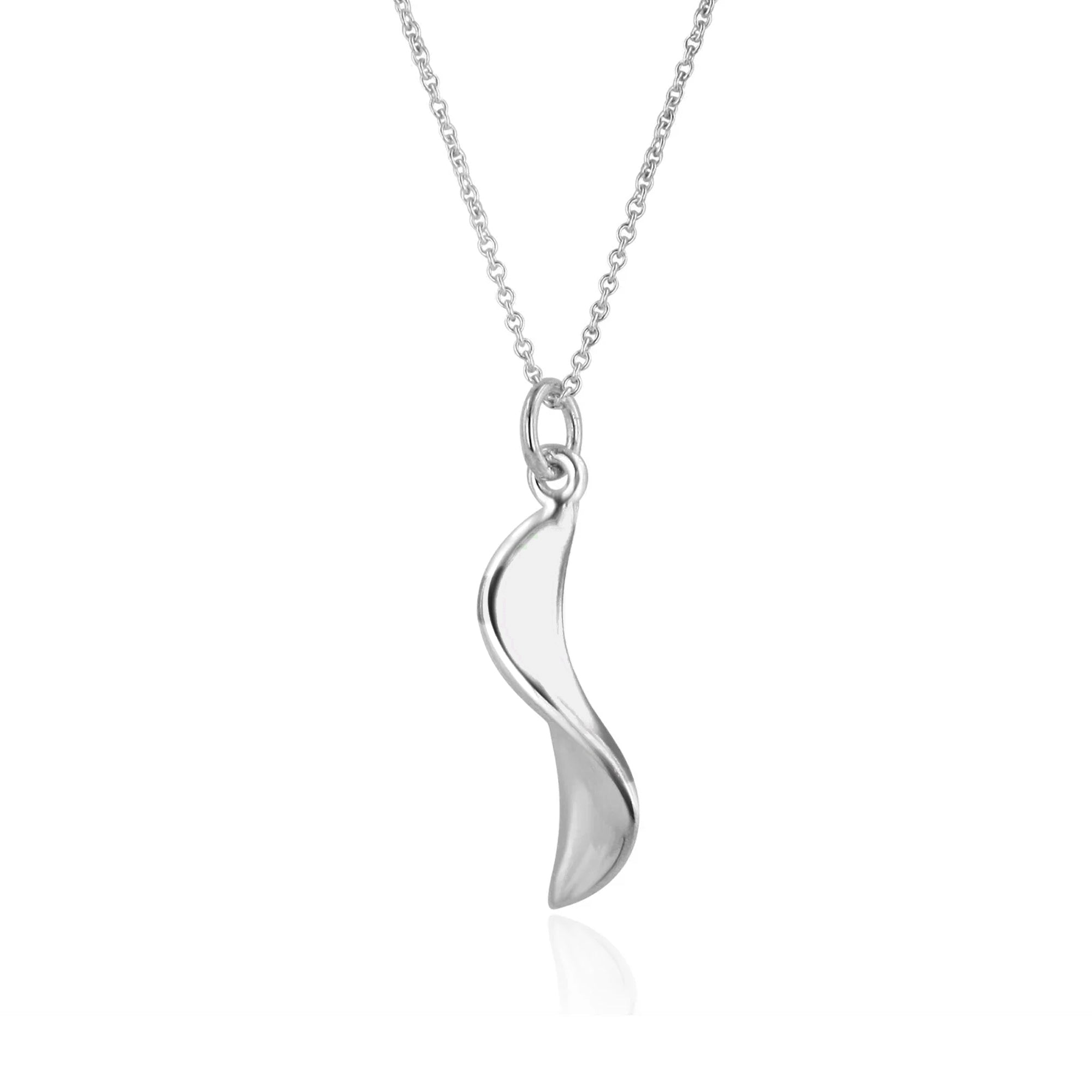 Sterling Silver 'Wave S' Shape Link Necklace