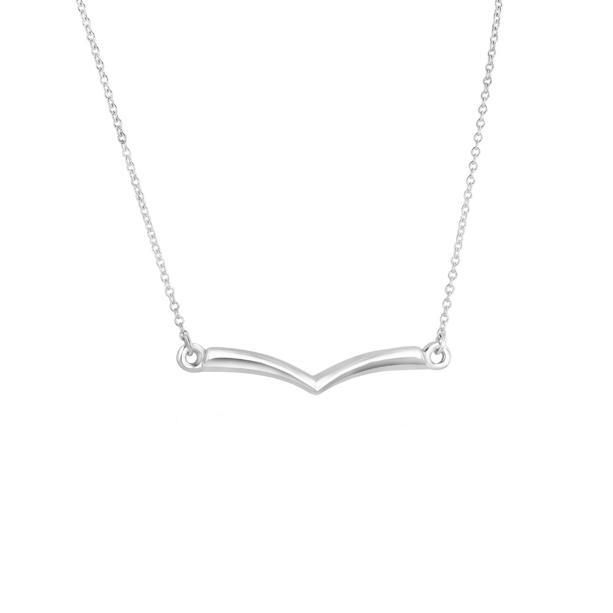 Sterling Silver Wishbone Shaped Necklace