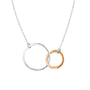 Sterling Silver and 9ct Rose Gold Interlocking Circle Necklace