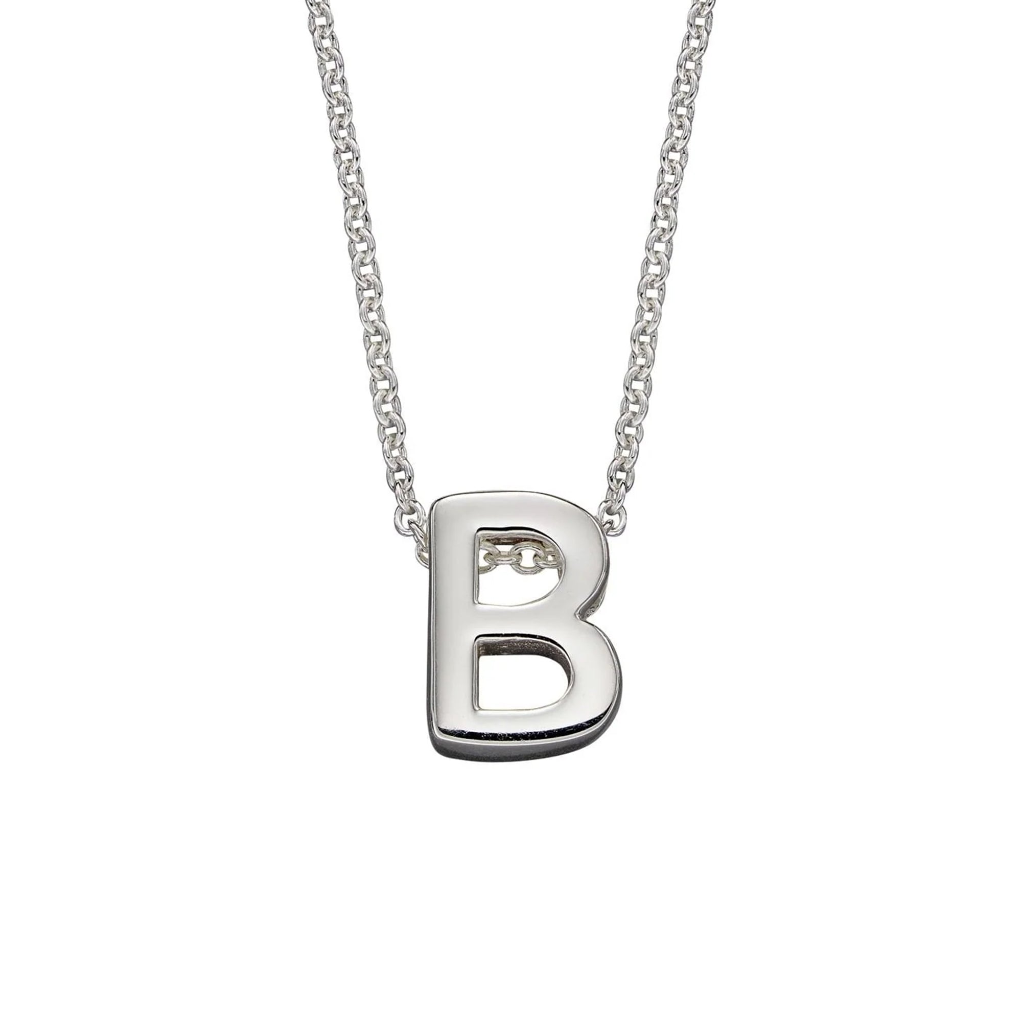Sterling Silver Letter B Necklace