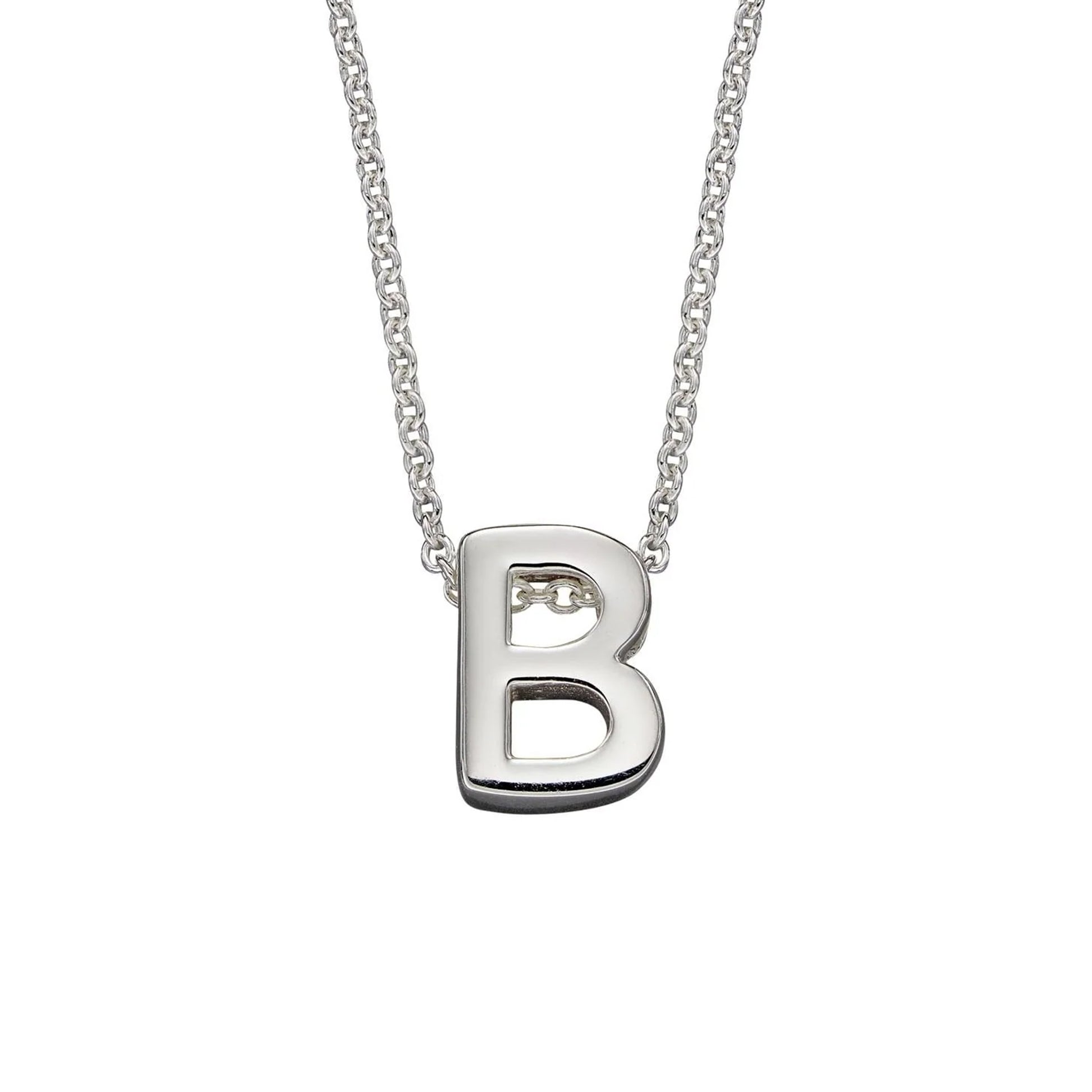 Sterling Silver Letter B Necklace