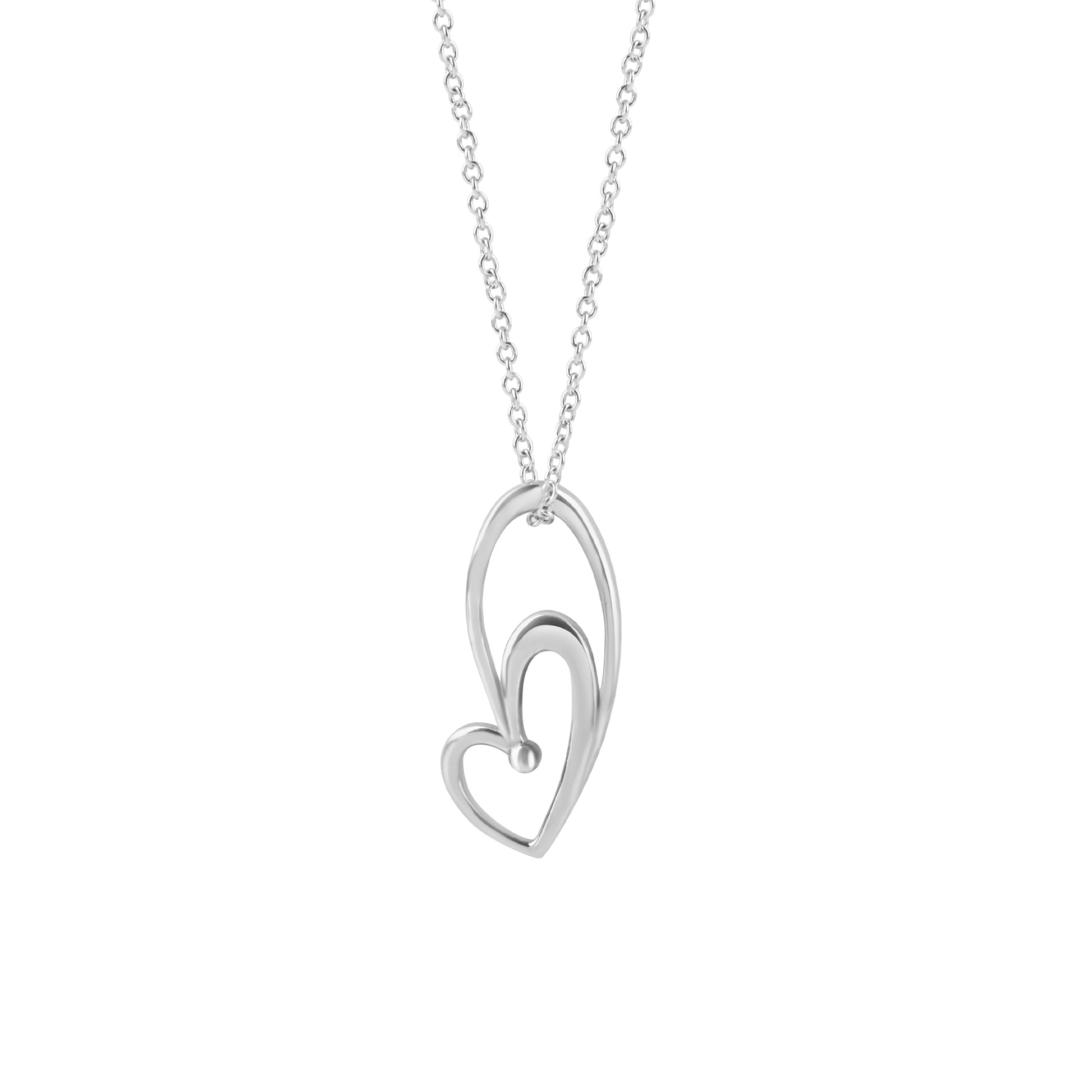 Sterling Silver Unique Heart Necklace