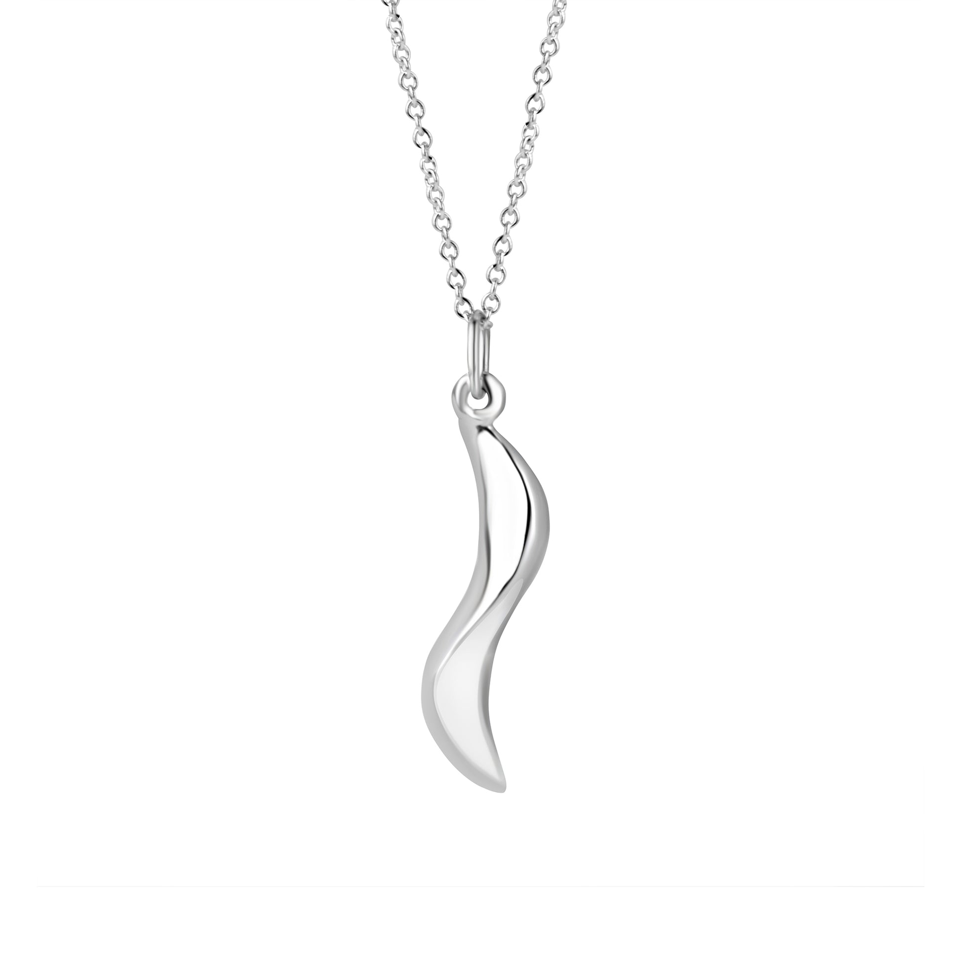 Sterling Silver 'Wave S' Shape Link Necklace