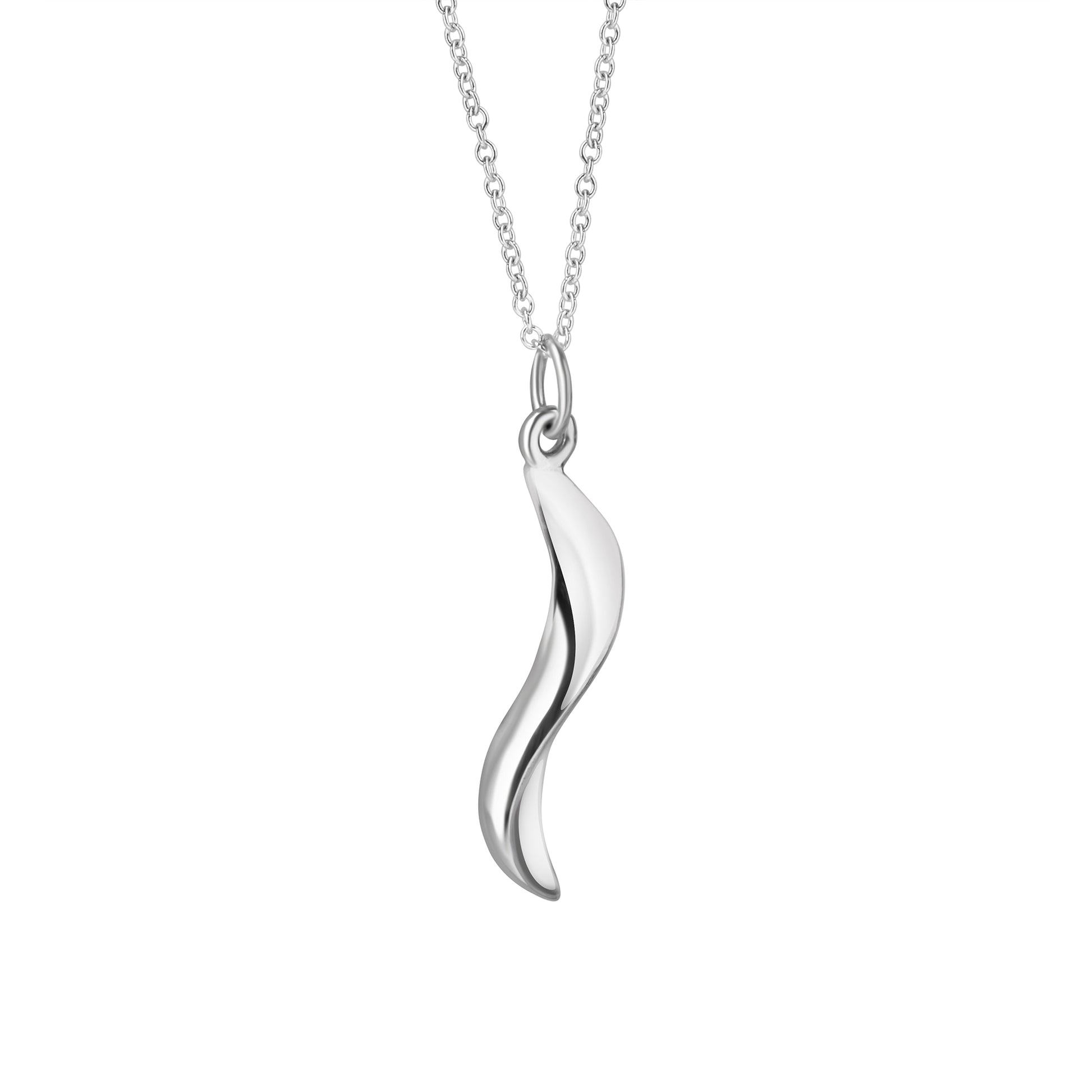 Sterling Silver 'Wave S' Shape Link Necklace