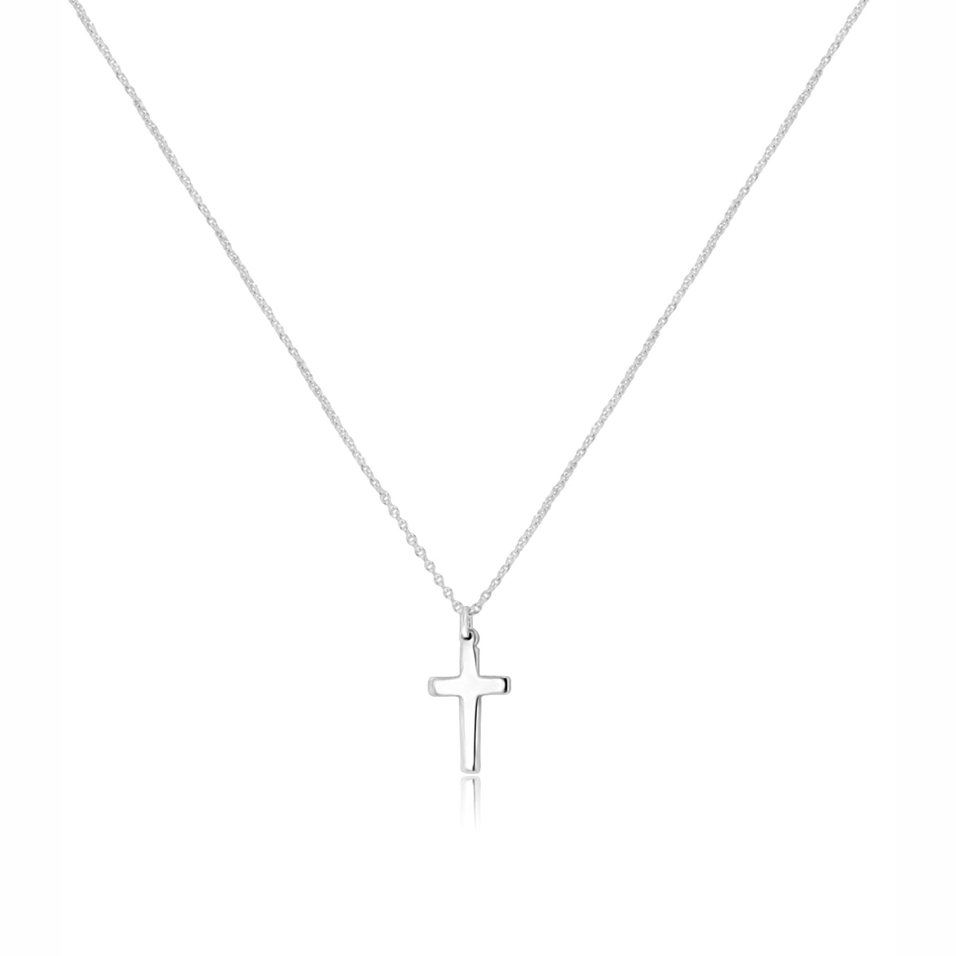 Sterling Silver 18mm x 10mm Cross and Chain