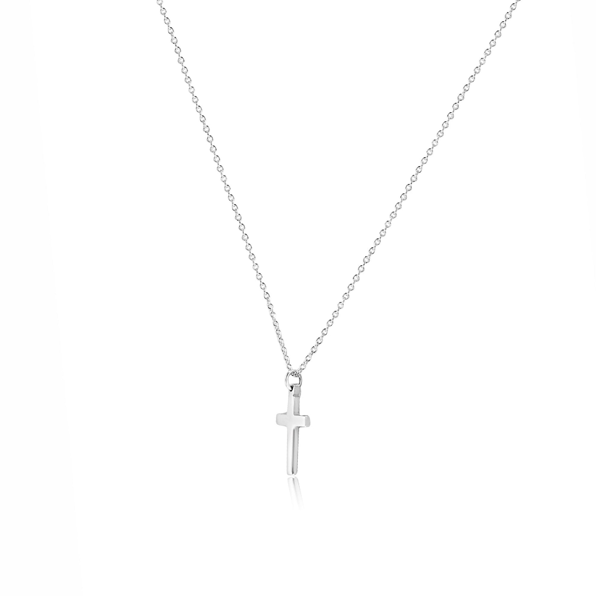 Sterling Silver 18mm x 10mm Cross and Chain
