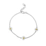 Sterling Silver 8mm Daisy Bracelet with Gold Plated Centres