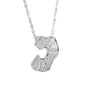 Sterling Silver Abstract Textured U-Shaped Necklace
