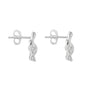 Sterling Silver Abstract Textured U-Shaped Stud Earrings