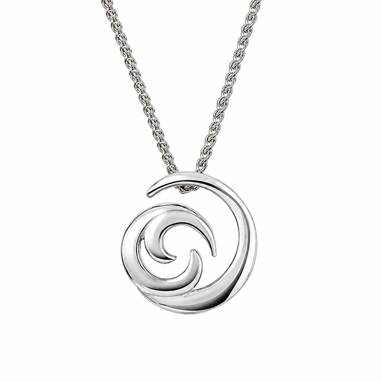 Sterling Silver Crashing Waves Pendant and Chain