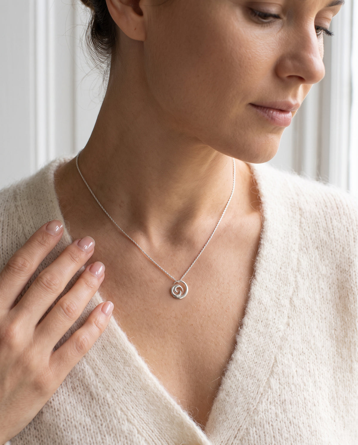 Sterling Silver Crashing Waves Pendant and Chain