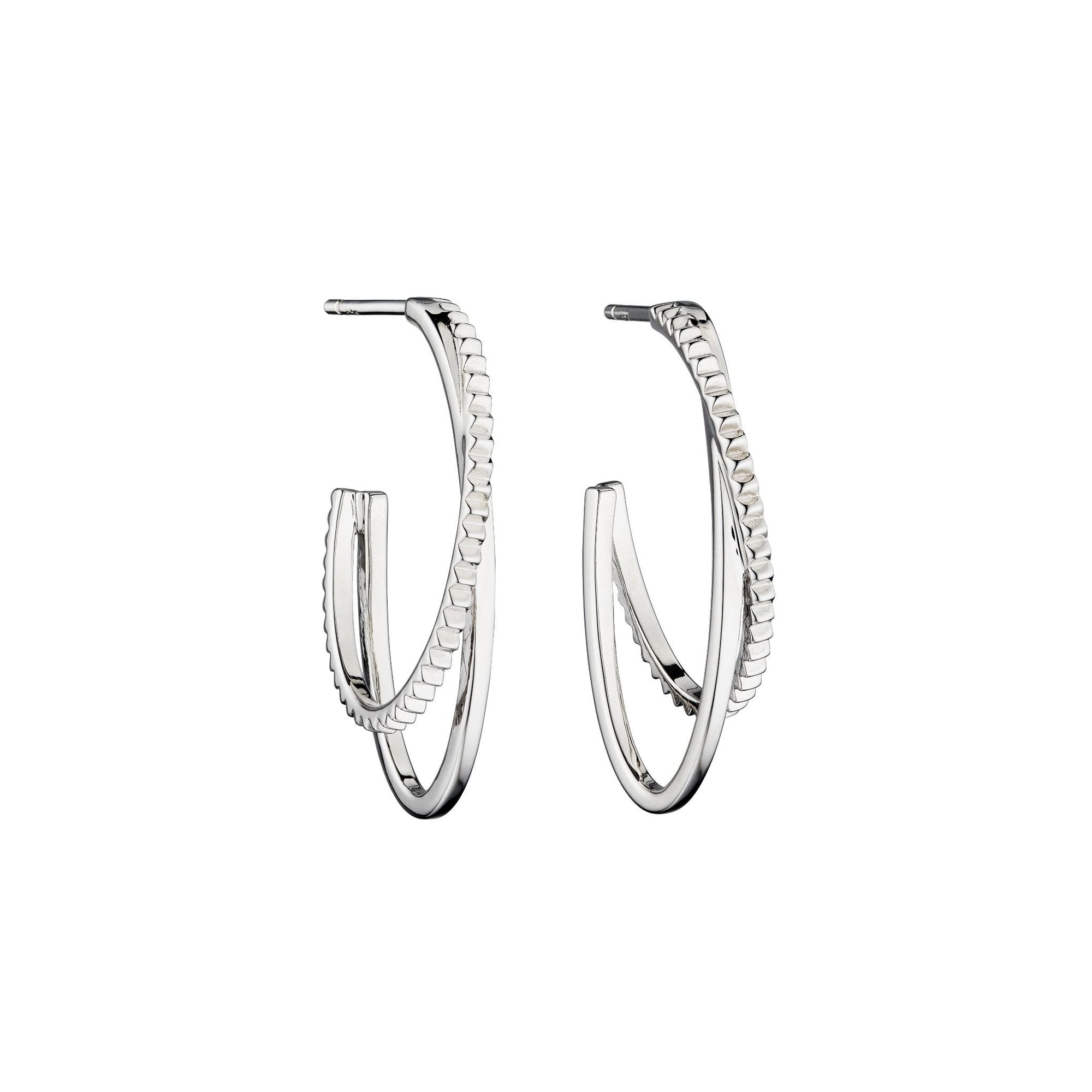 Sterling Silver Double Hoop Fiorelli Earrings