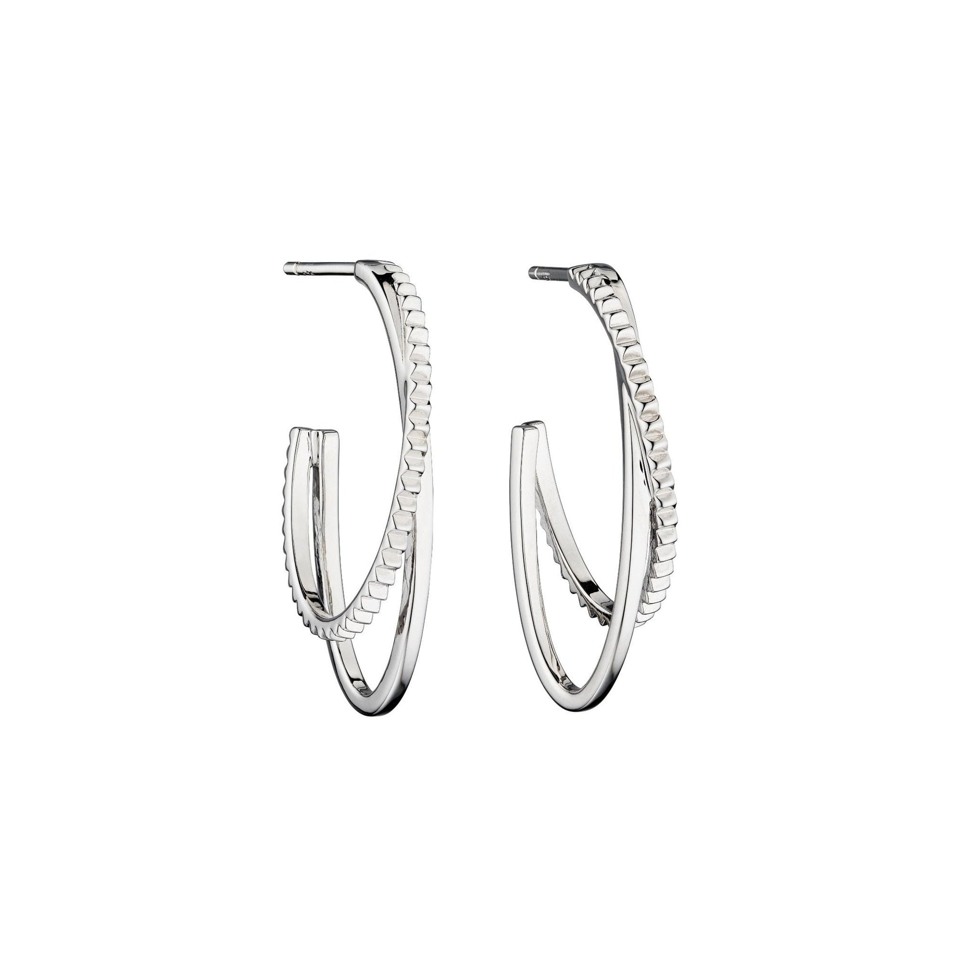 Sterling Silver Double Hoop Fiorelli Earrings