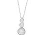 Sterling Silver Double Pebble Drop Necklace
