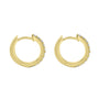 Sterling Silver Gold Plated Hinged Hoop Huggie CZ Earrings