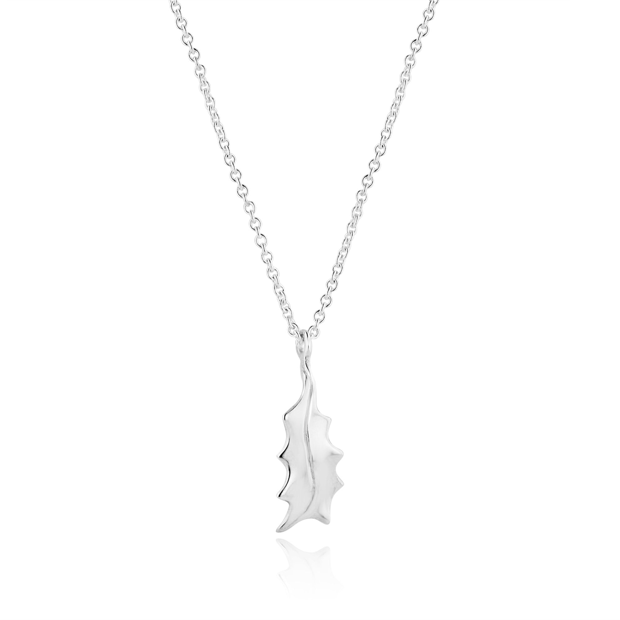 Sterling Silver Holly Leaf Necklace