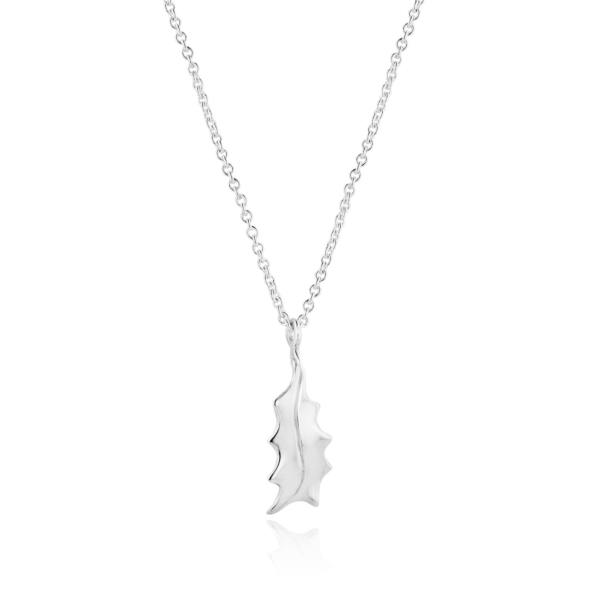 Sterling Silver Holly Leaf Necklace