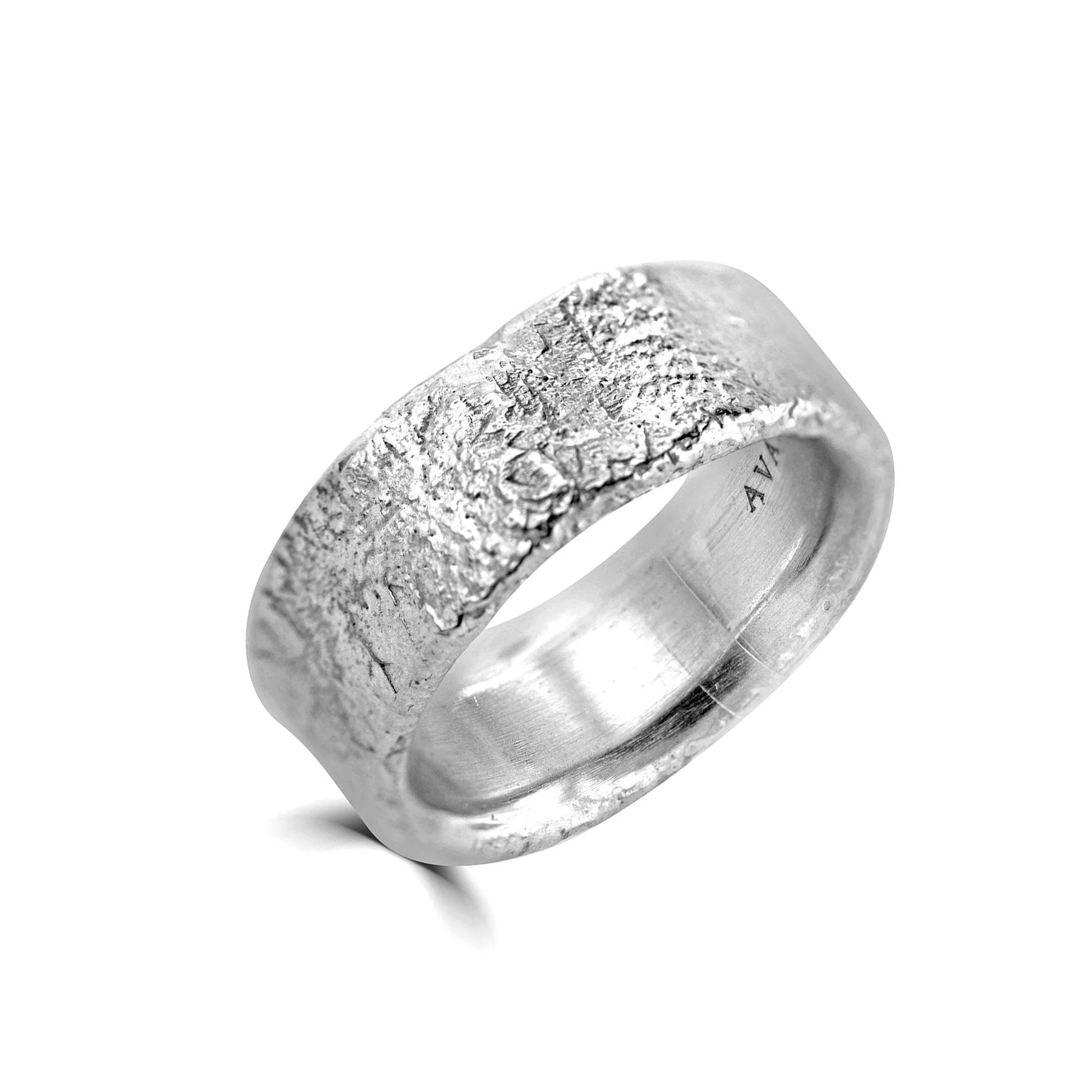 Sterling Silver 'Lunar' 7.5mm Reticulated Ring