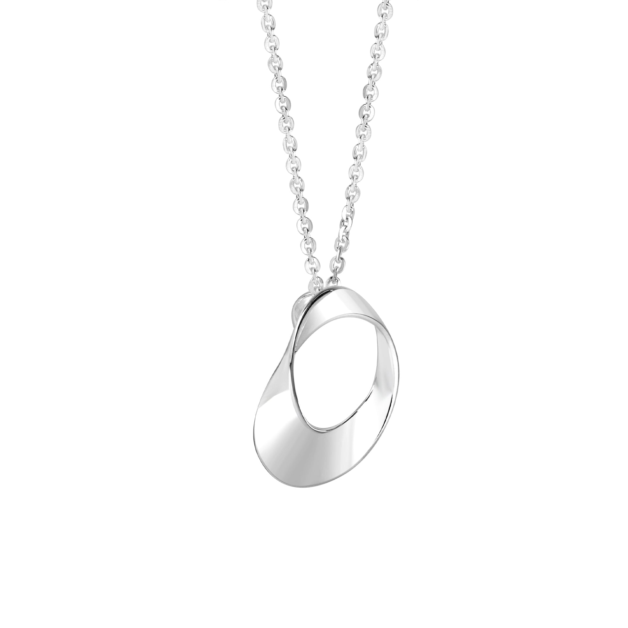 Sterling Silver Open Cushion Shape Necklace