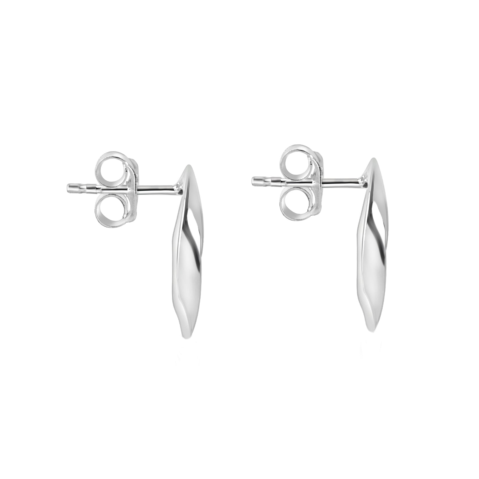 Sterling Silver Open Twisted Circular Polished Stud Earrings